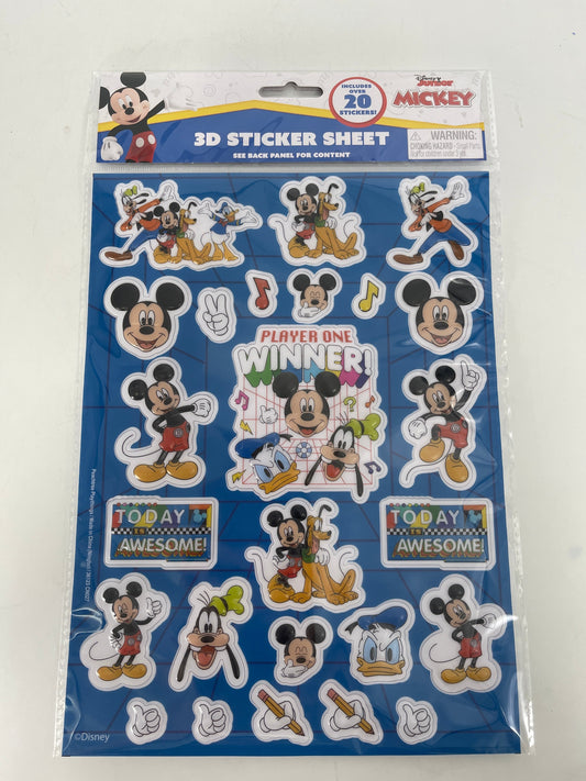 Mickey Clubhouse Raised Sticker Sheet in Poly Bag with (24pcs)