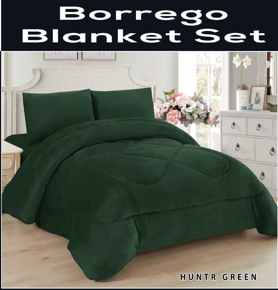 4510QSOLID BORREGO QUEEN SIZE  -  HUNTERGREEN  (7pcs)