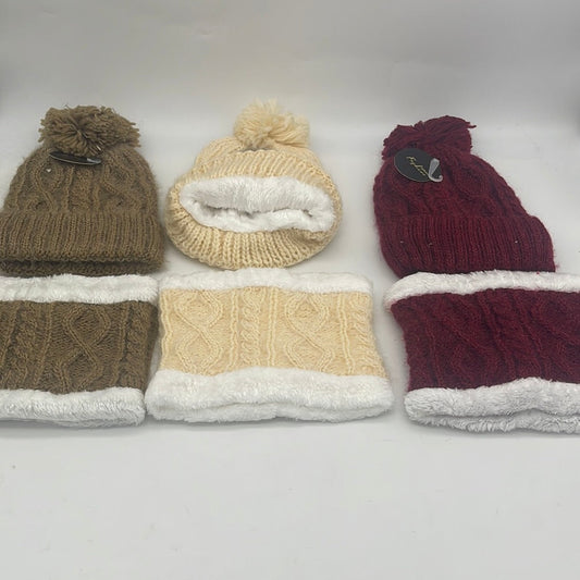 AHT1061Pompom beanie (12PCS) (10DZ/CS) CHECKED