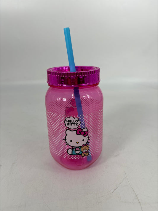 HELC Hello Kitty 18.5oz PS Canning Jar with Straw and (12pcs)