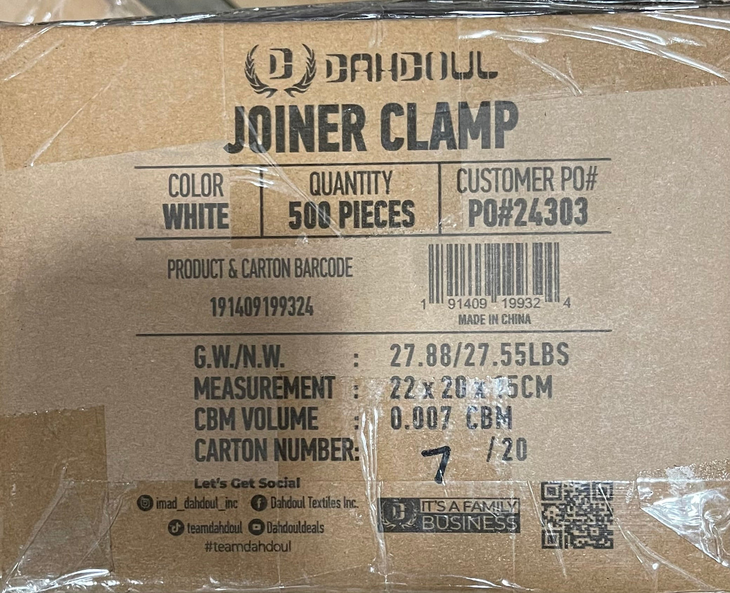 White Joiner Clamp (500)