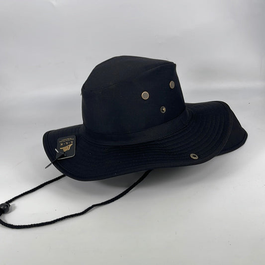 HPJ-4049  Summer Bucket Hat Net Flap Black (12pcs)