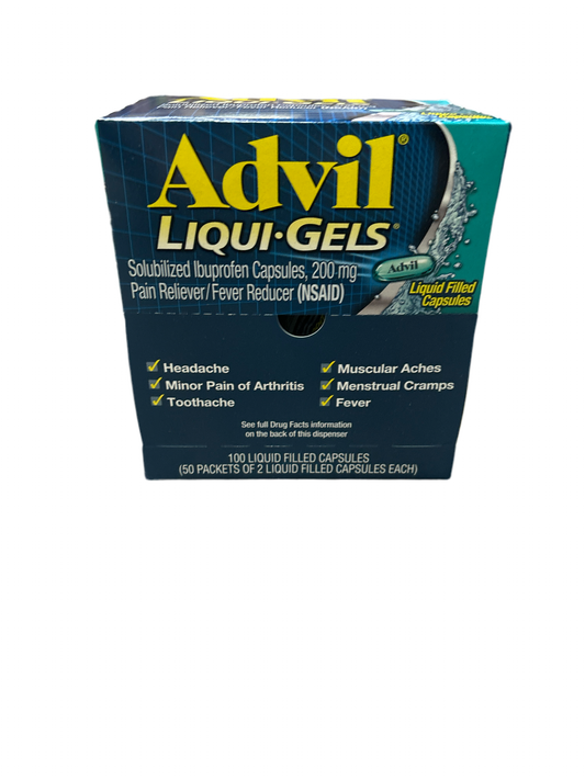 88639 Advil Liquid Gel Caps 2ct Dispenser Box (50pcs)