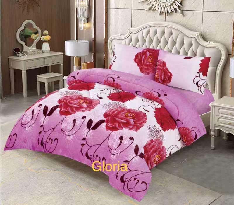 4515K  PRINTED  BORREGO BLANKET KING  SIZE -GLORIA  (7pcs)