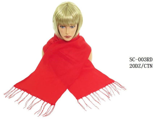 SC003RD WINTER SCARF FLEECE RED 20DZ/CT	(12)