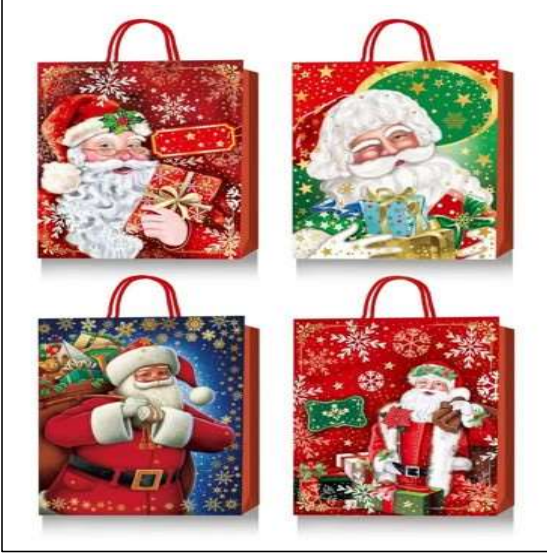 61657 XMAS GIFT BAG 4 DESIGNS 20.5X30X7 (12)