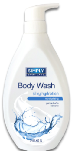 24567 SIMPLY BODYCARE BODY WASH 1 L (34 oz) SILKY (12)