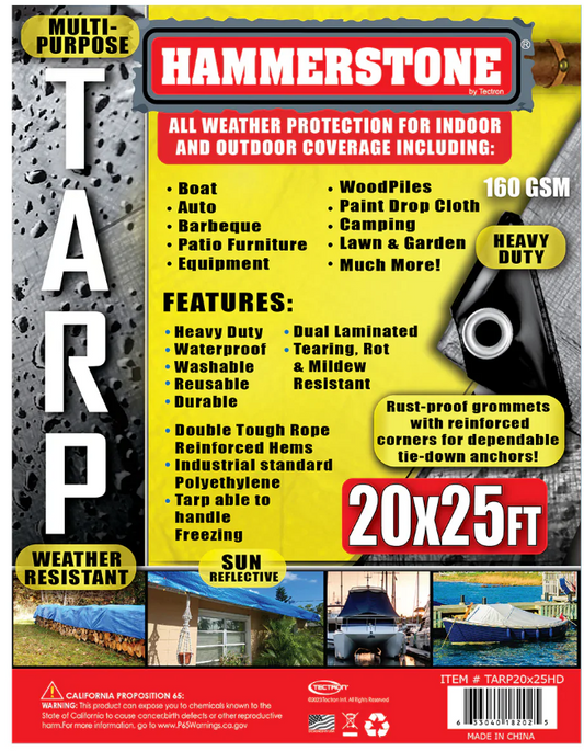THD20X25 20X25FT TARP SILVER 160 GSM HEAVY DUTY (3PCS/CS)