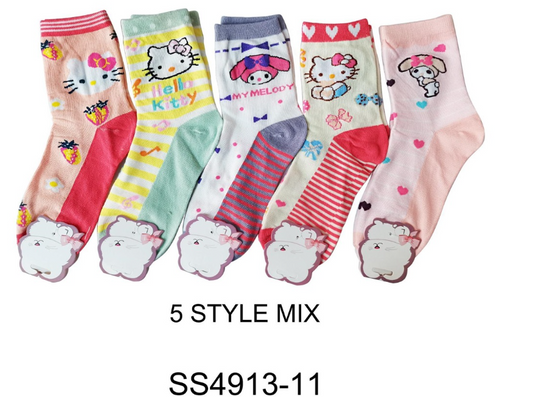 SS4913-11 SOCKS HELLO KITTY  (12/PK)