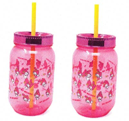 NIMY My Melody 18.5oz PS Canning Jar with straw (12/CS)