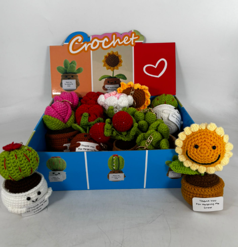 477 ASSORTED CROCHET KEYCHAIN (12/PK)