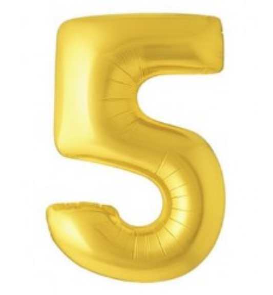 34IN NUMBER GD-5 PARTY NUMBER BALLOON 34-GOLD-5 (10 PACK)