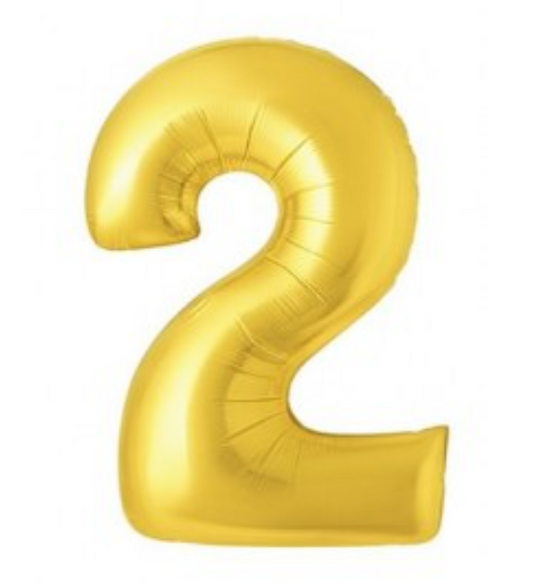 34IN NUMBER GD-2 PARTY NUMBER BALLOON 34-GOLD-2 (10 PACK)