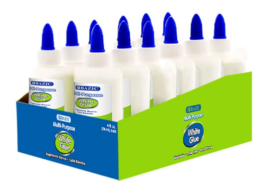 2014 BAZIC 4 FL OZ (118 mL) Washable White Glue (48/CS)