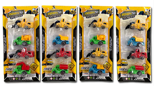 344208 11.8X5.3"4PC F/W CONSTRUCTION TRUCK CAR (144/CS)