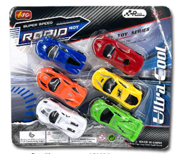 370586 9.4X8.7"6PC PACK F/W ULTRA COOL SPORT CAR (192/CS)