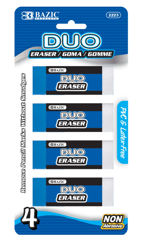 2223 BAZIC Two-Tone Eraser (4/Pack) (24 PK)