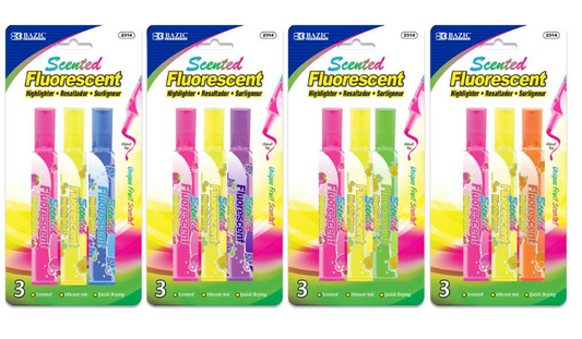 2314 BAZIC Fruit Scented Highlighters (3/Pack) (24 PK)