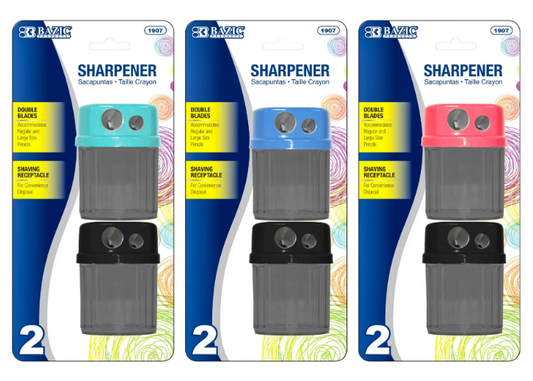 1907 BAZIC Owen Dual Hole Sharpener w/ Round Receptacle (2/Pack) (24 PK)