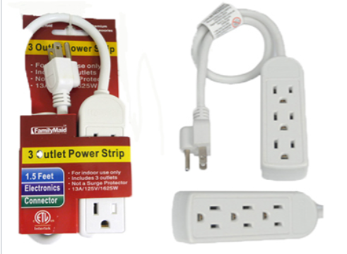 32709A Power Strip 3 Outlet (24/PK)
