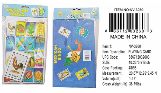 NV-3260 9X6"SPANISH BINGO CARD SET (48/PK)