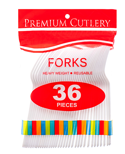 38708 PLASTIC FORK 36 CT WHITE COLOR (36/PK)
