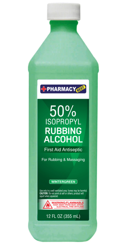 23033 PHARMACY BEST RUBBING ALCOHOL 12 OZ 50% WINTERGREEN (24/CS)