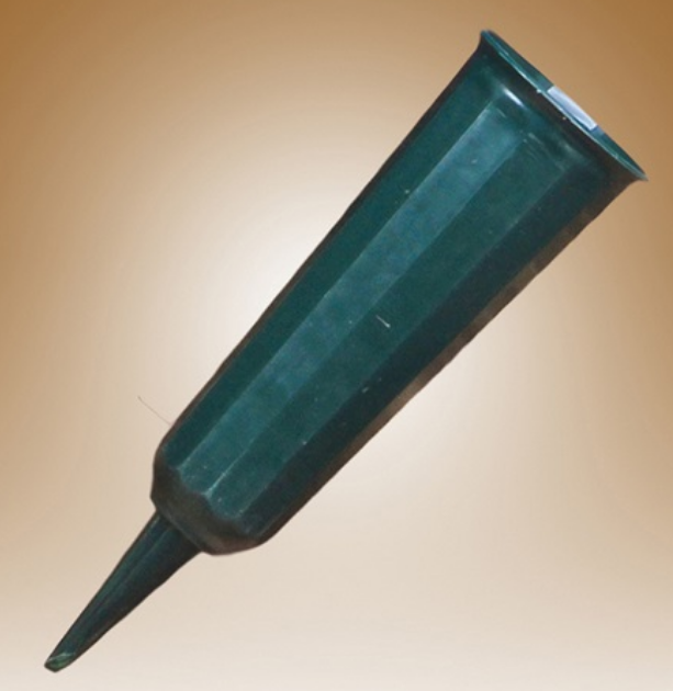 1710-GN	7" CEMETERY CONE VASE W/SPIKE(72/INNER)