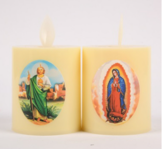 139578 HX X-MAS RELIGIOUS CANDLE LIGHT W/LED (12/PK)
