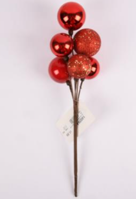 140264 HX XM ORNAMENT BRANCH RED (24/PK)