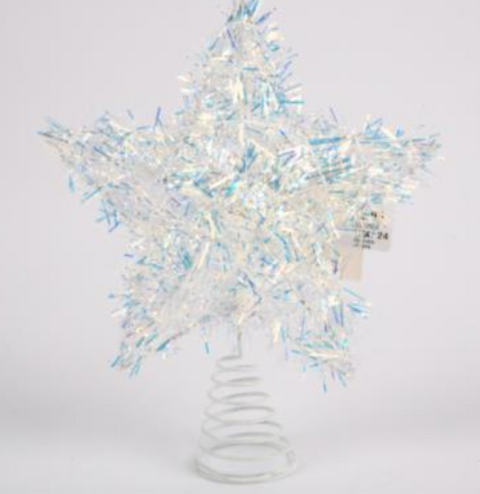 159831 HX XM TREE TOPPER TINSEL STAR  20X25CM (24/PK)