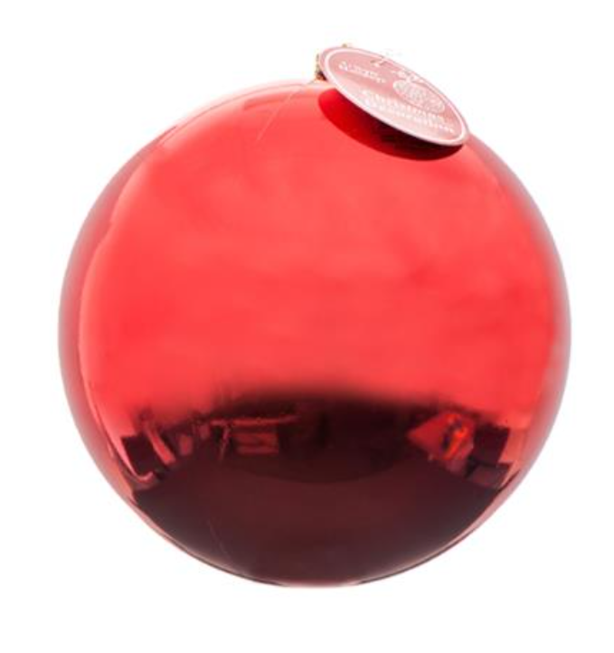 104082 HX ORNAMENT BALL 20CM SHINY SINGLE RED & GOLD (6/PK)