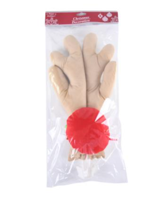 104378 HX CAR WINDOW DECO LARGE ANTLER & RED NOSE (6/PK)
