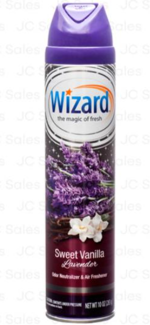 107554 WIZARD AIR FRESHENER SWEET VANILLA LAVENDER 10 OZ (12 cs)