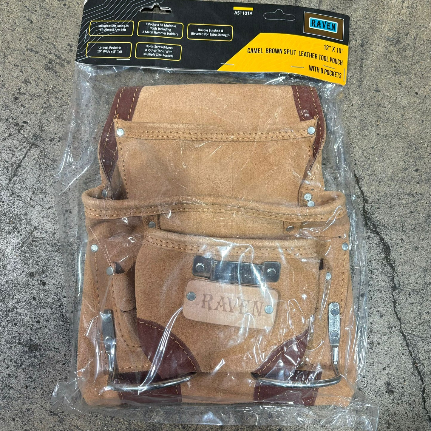 AS1101A Light Brown 9-pkt Tool Pouch (12pcs)