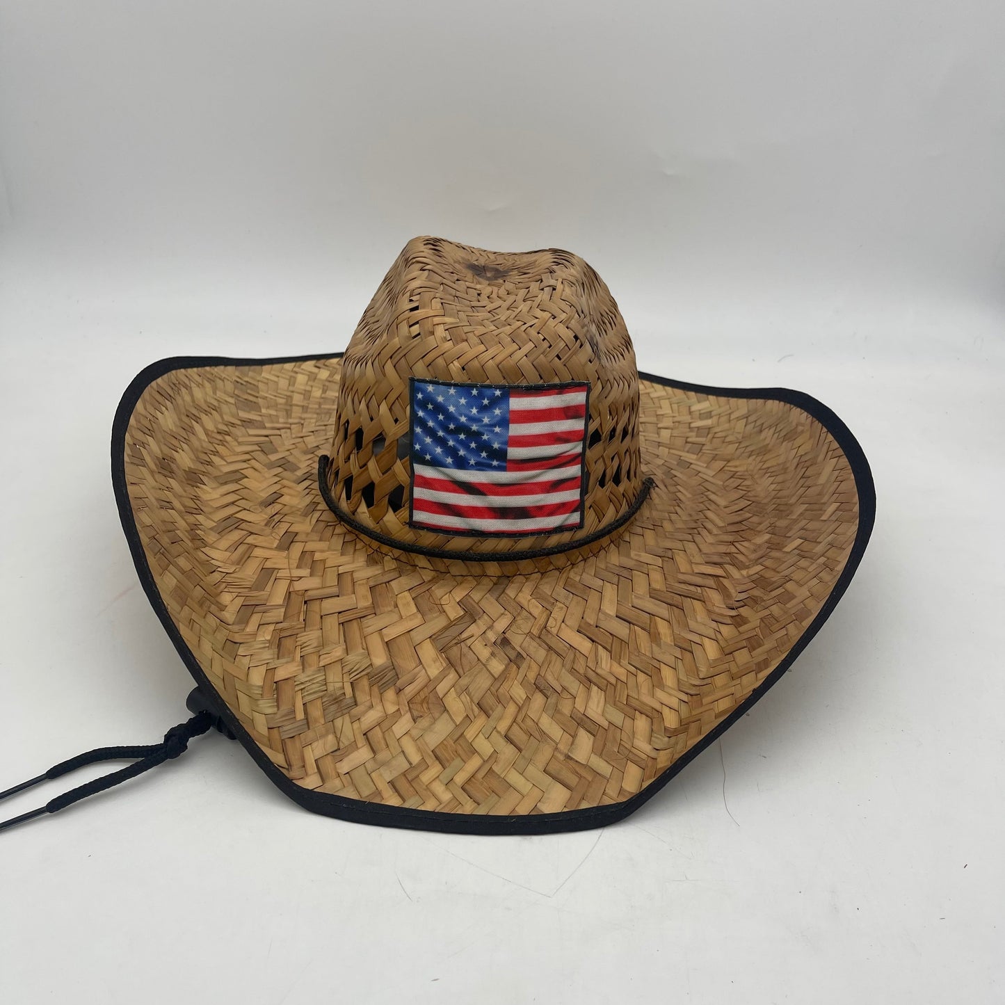 Palm Hat Chihuahua/Edge Black Bias with Cord, USA Flag Patch and Hanger (10pcs)