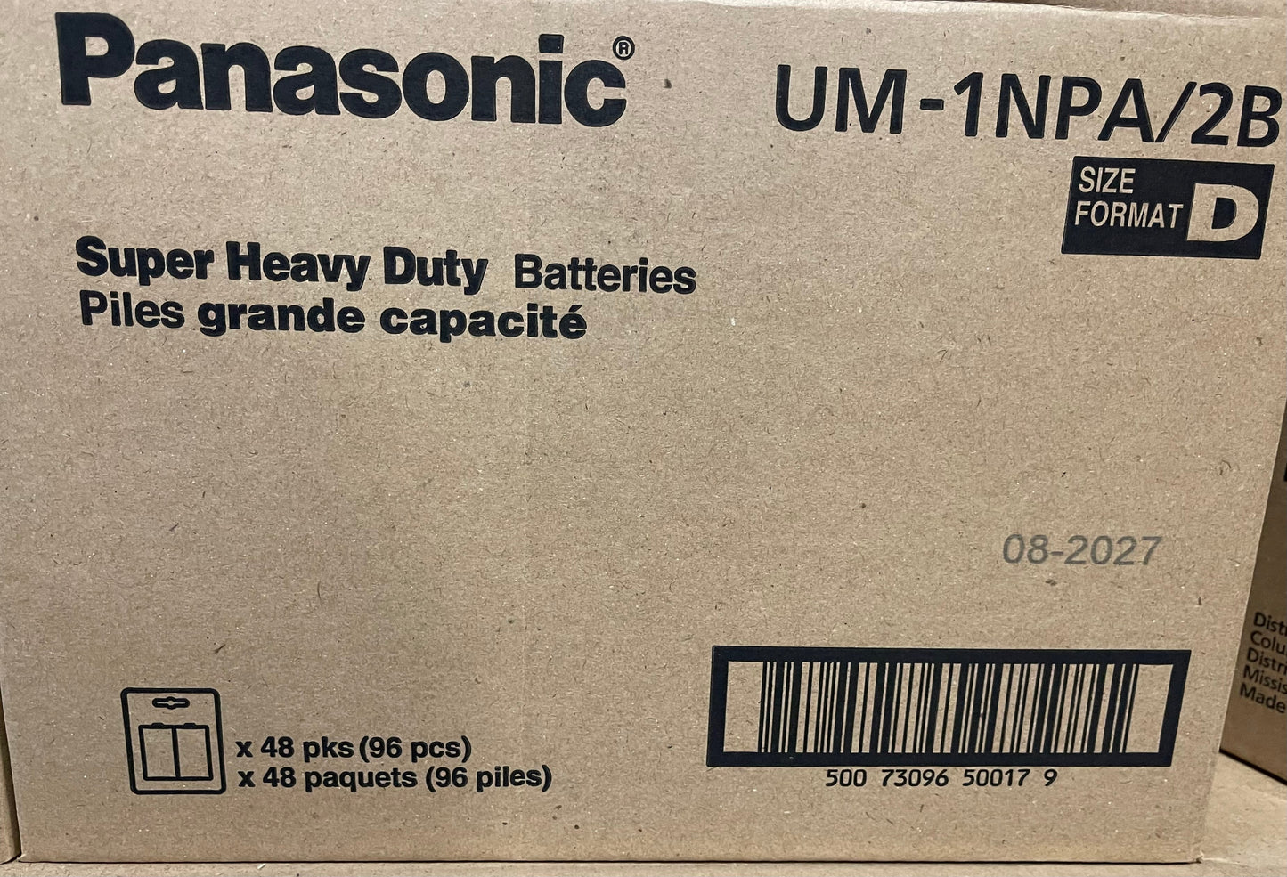 Panasonic Batteries Size D (48pks-96pcs)