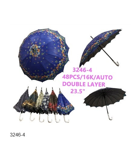 3246-4 Double Lady Umbrella Automatic 24" (12PCS) (48pcs/cs)