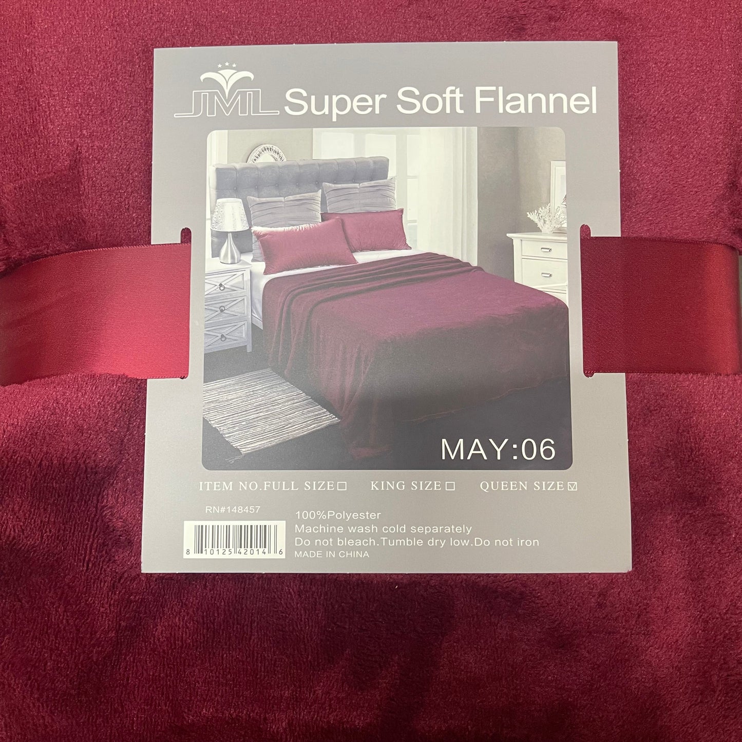 W-MAY-S-Q-D MAY FLANNEL BLANKET QUEEN SIZE (16PCS/BOX) SOLID MIX