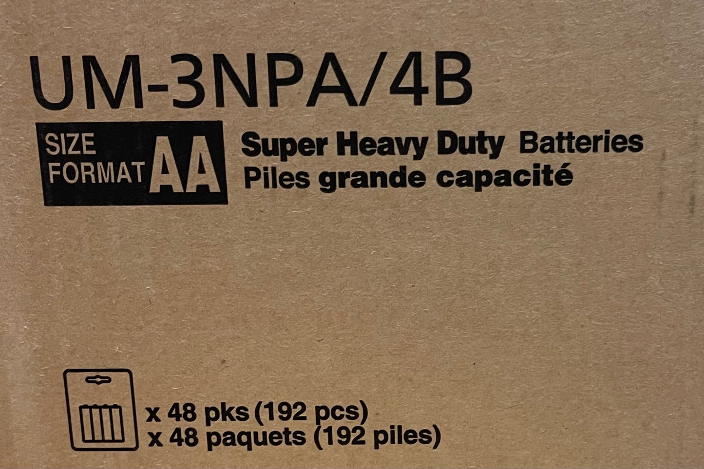 Panasonic Batteries Size AA (48pks-192pcs)