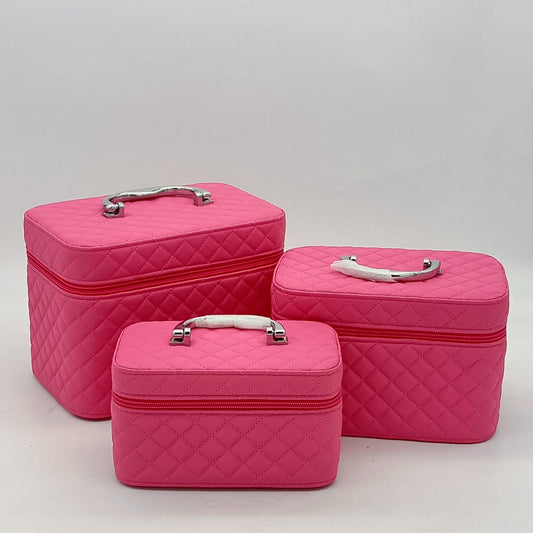 CO-506NPK  3 Pcs  Cosmetic Case Pink(1pc)