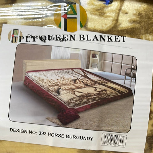 Atlantic Blanket Queen 1PCY (10pcs) HORSE BURGUNDY