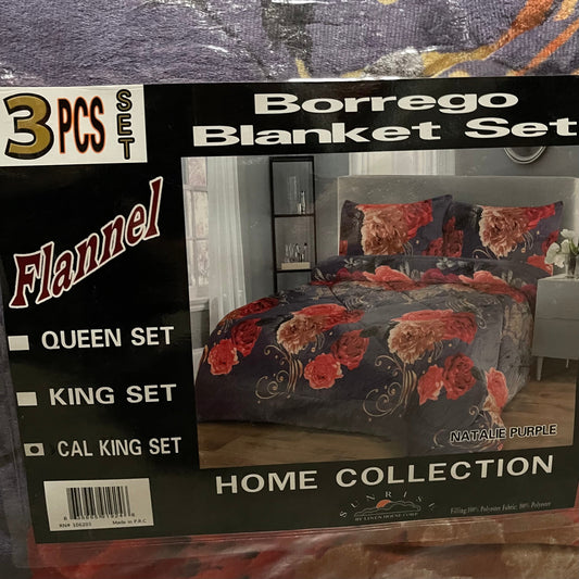 4515CAL-NP PRINTED BORREGO CAL KING SIZE - NATALIE PURPLE (6pcs)