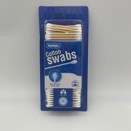 86347 NUVALU COTTON SWABS 350 CT WOODEN (24pcs)