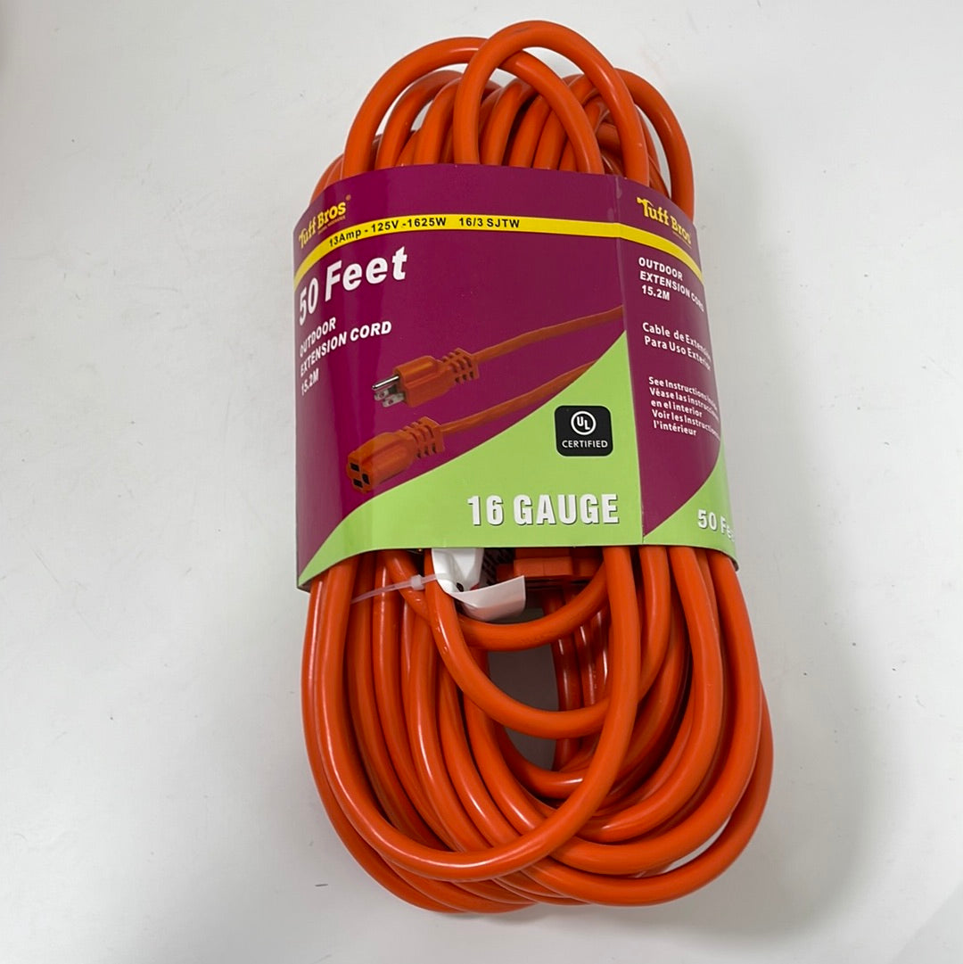 UL3492 OUTDOOR EXTENSION CORD, 50 FEET, ORANGE, UL. APPROVED, 4PCS/INNER BOX, 12PCS/CARTON