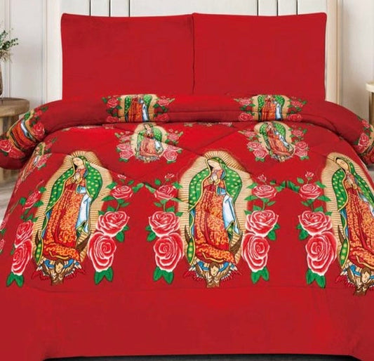 4515Q  PRINTED BORREGO BLANKET QUEEN SIZE  -MARIA  (7pcs)