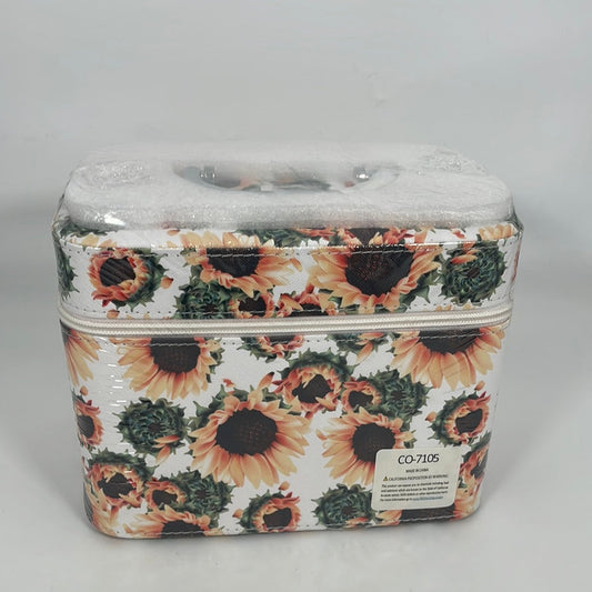 CO-7105  3Pcs  Cosmetic Case SUNFLOWER  (1pc)