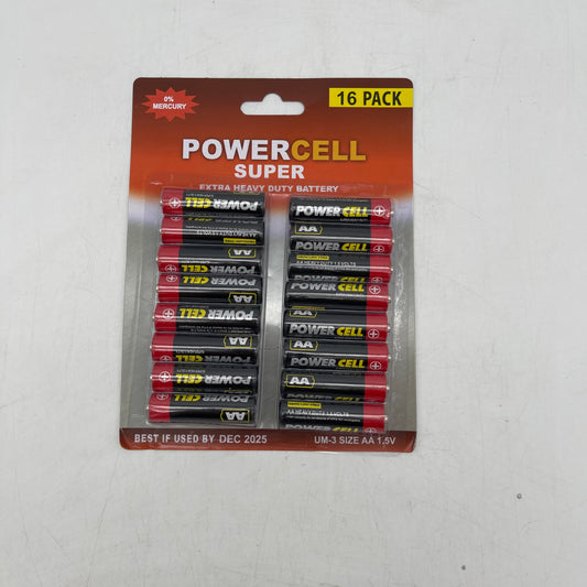 211602  16 pack AA  Power Cell Battery (96pcs)