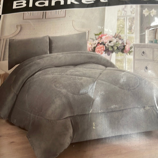 4510CAL-GRAY  SOLID BORREGO CAL  KING SIZE GRAY   (7PCS)