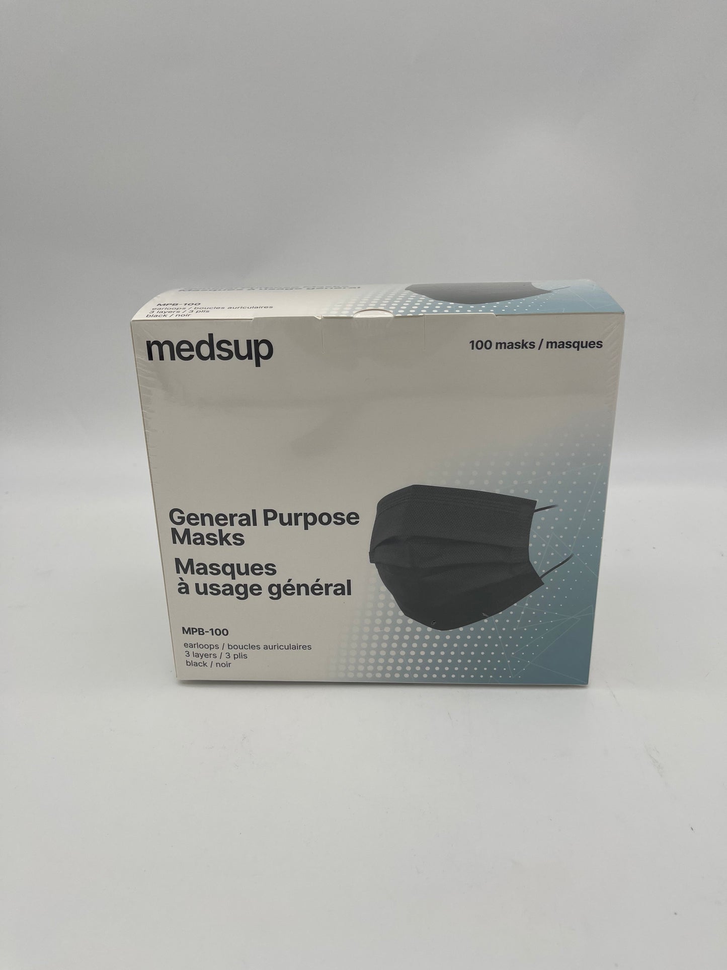 General Purpose Mask Black/Noir 100pcs (20 Boxes)